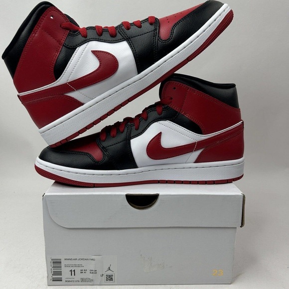 Nike Shoes Air Jordan 1 Mid Retro “Bred Toe” 2023 - Picture 3 of 5
